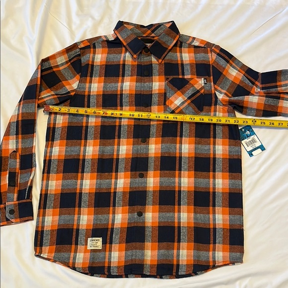 Casual Blue and Orange Button Down Shirt - Picture 3 of 13